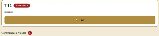 La file du bar : un expresso à préparer pour la table 12